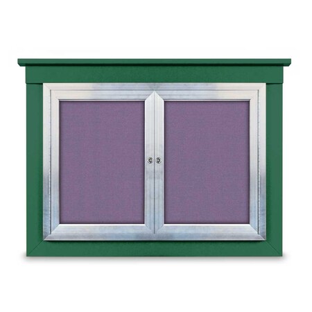 United Visual Products 24"x36" 1-Door Enclosed Outdoor Letterboard, Hdr, Grey Felt/Black UV1175HDPLUS-BLACK-GREY